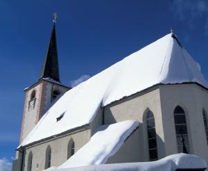 Church covered with snow