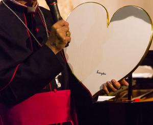Signed heart of the Pope