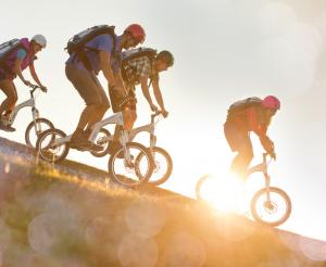 A combination of cycling and hiking