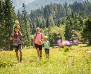 Families hiking in Flachau