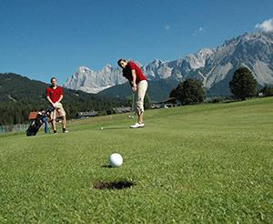 Golf course with magnificent mountain panorama